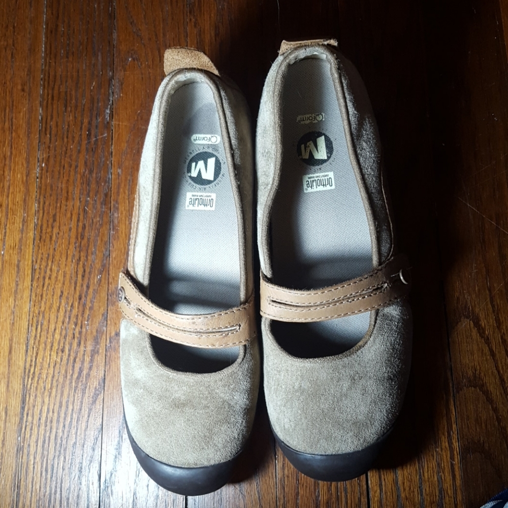 Merrell Brown Suede/Leather Mary Janes Gem